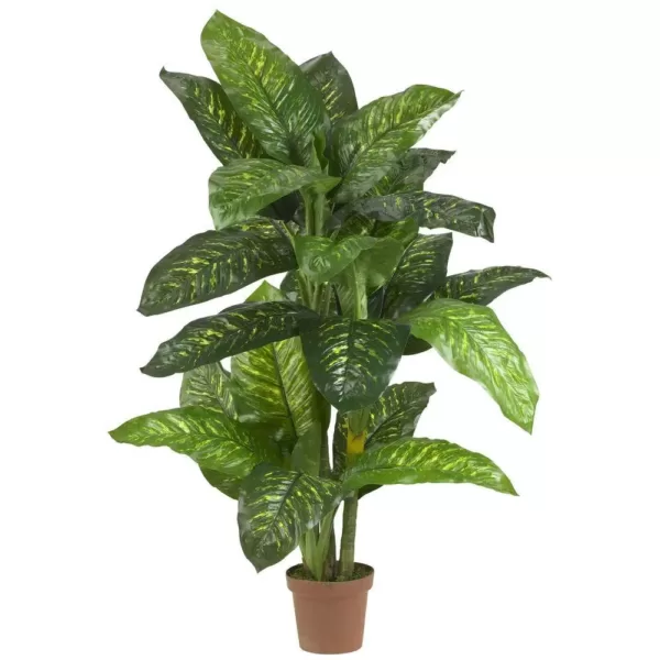 Nearly Natural Real Touch 5 ft. Green Dieffenbachia Silk Potted Plant