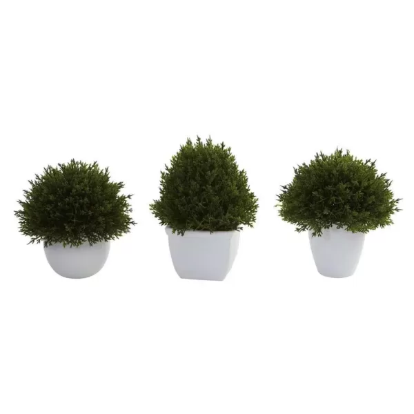 Nearly Natural Mixed Cedar Topiary Collection (Set of 3)