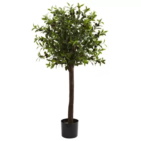 Nearly Natural 4 ft. Olive Topiary Silk Tree