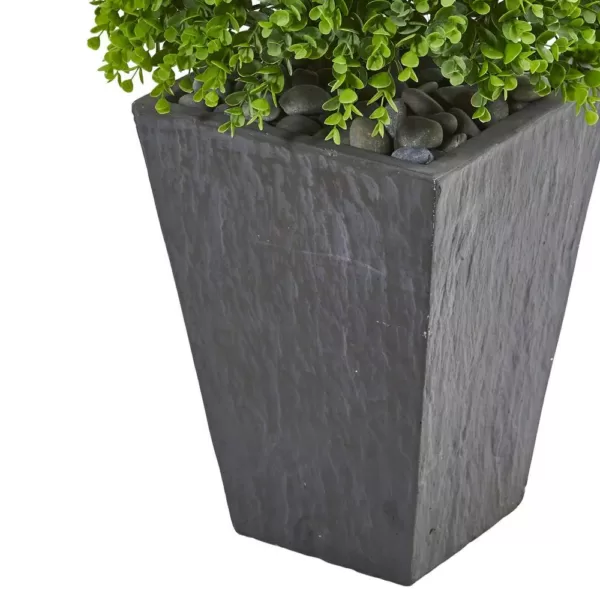 Nearly Natural Indoor/Outdoor 57 Eucalyptus Topiary Artificial Tree in Slate Planter