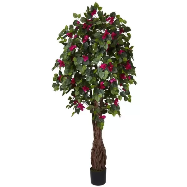 Nearly Natural 6 ft. Green Multi Vine Bougainvillea Silk Tree