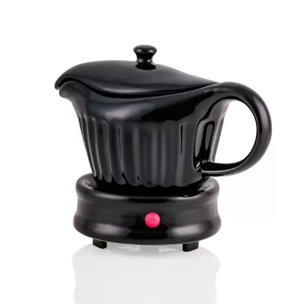 Ovente 13.5 oz. Black Electric Gravy Warmer With Detachable Gravy Boat (FW024589B)