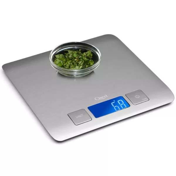 Ozeri Zenith Digital Kitchen Scale in Refined Stainless Steel with Fingerprint Resistant Coating