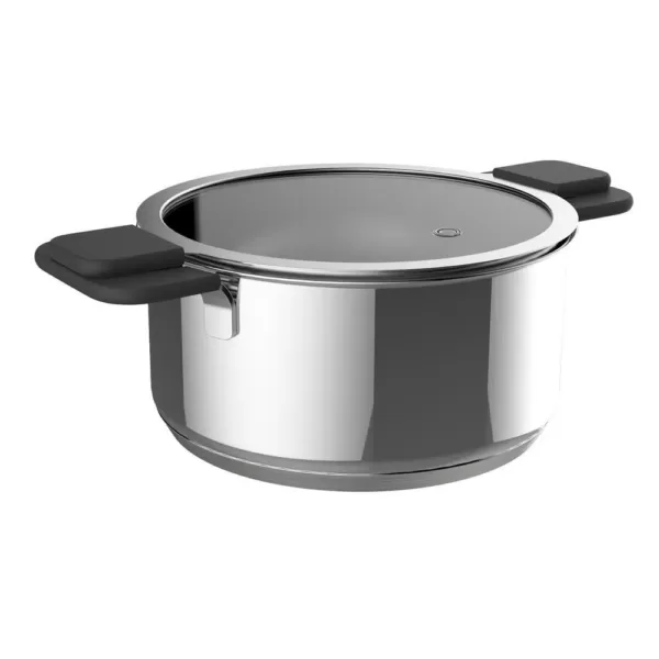 Ozeri 6-Piece Stainless Steel Inductive Pot Set with Straining and Hands-Free Glass Lids