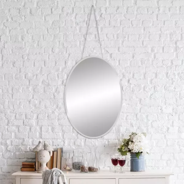 Pinnacle Small Oval Beveled Glass Mirror (17.5 in. H x 24.5 in. W)