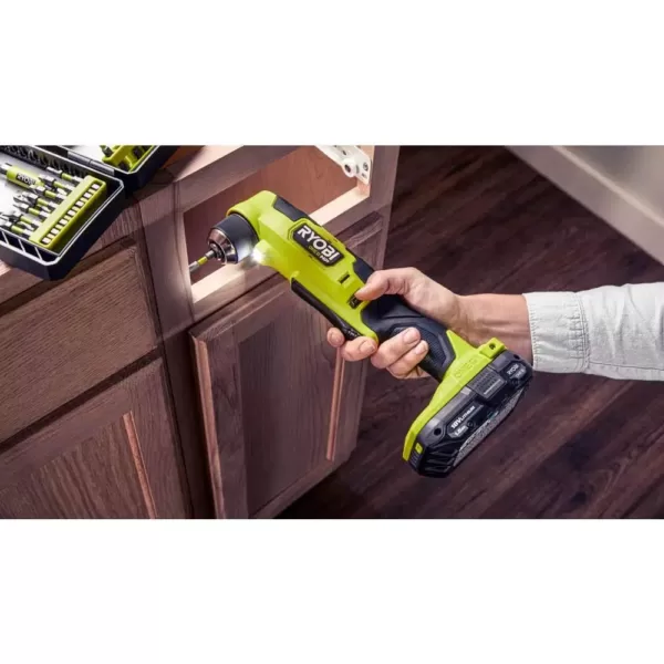 RYOBI ONE+ HP 18V Brushless Cordless Compact 1/2 in. Drill/Driver, 3/8 in. Right Angle Drill, (2) Batteries, Charger, and Bag