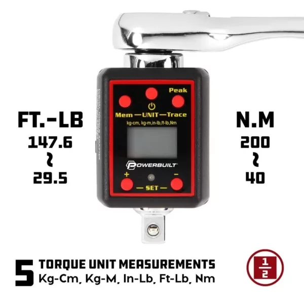 Powerbuilt 1/2 in. Drive Digital Torque Adapter