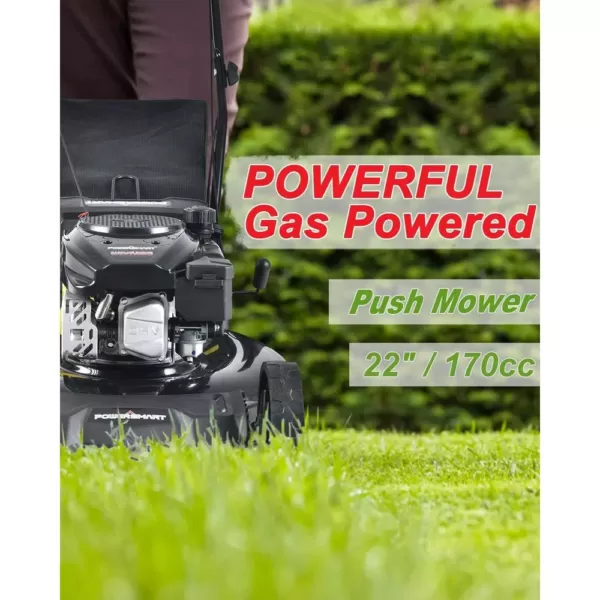 PowerSmart 22 in. 3-in-1 170 cc Gas Self Propelled Walk Behind Lawn Mower