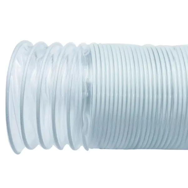 POWERTEC 4 in. x 10 ft. Flexible PVC Dust Collection Hose, Clear Color