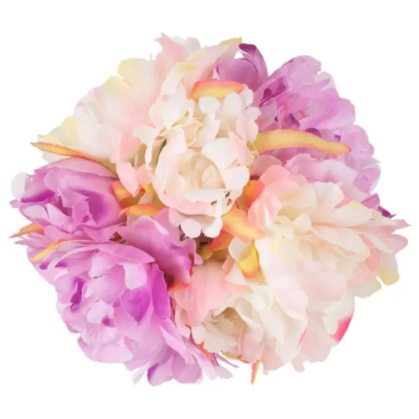 Pure Garden 7.5 in. Peony Floral Pink Arrangement