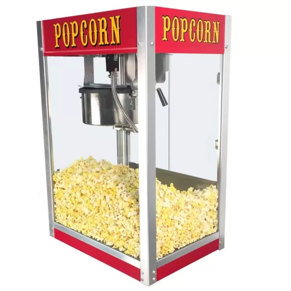 Paragon Theater Pop 8 oz. Red Stainless Steel Countertop Popcorn Machine