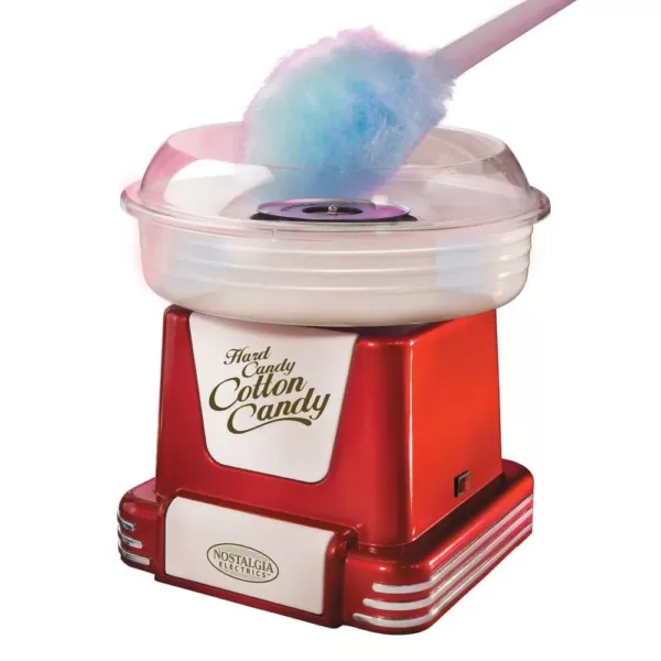 Nostalgia Retro Red Hard and Sugar Free Cotton Candy Maker with Cotton Candy Cones