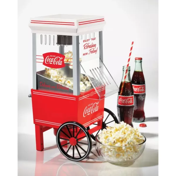 Nostalgia Coca-Cola 4 oz. Red Hot Air Popcorn Machine with Cart