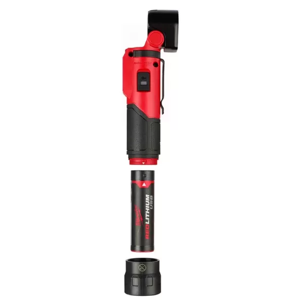 Milwaukee 500 Lumens LED Pivoting Rechargeable Flashlight with 100 Lumens Aluminum Pen Light with Clip