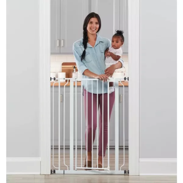 Regalo 41" White Metal Easy Step Extra Tall Walk-Through Gate