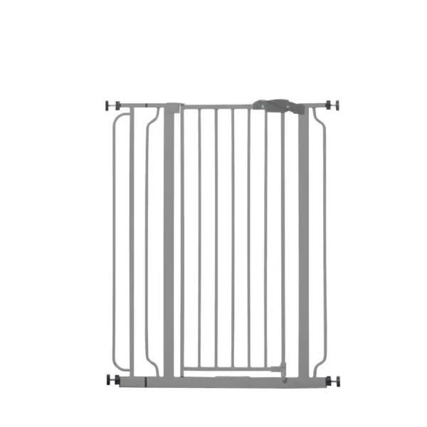 Regalo 41 in. Easy Step Extra Tall Platinum Metal Walk Through Gate