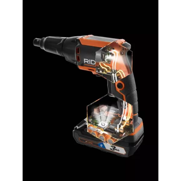 RIDGID 18-Volt Cordless Brushless Drywall Screwdriver with Collated Attachment with 1.5 Ah Lithium-Ion Battery