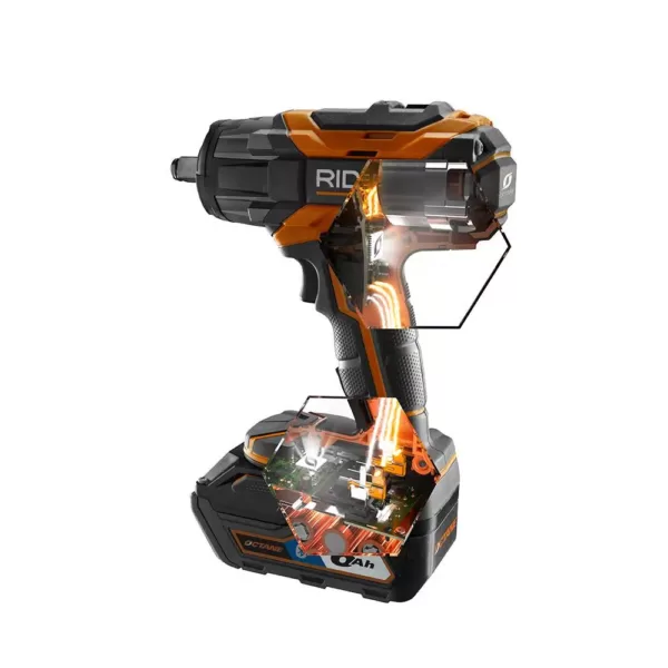 RIDGID 18-Volt OCTANE Cordless Brushless 1/2 in. Impact Wrench (Tool Only) with Belt Clip