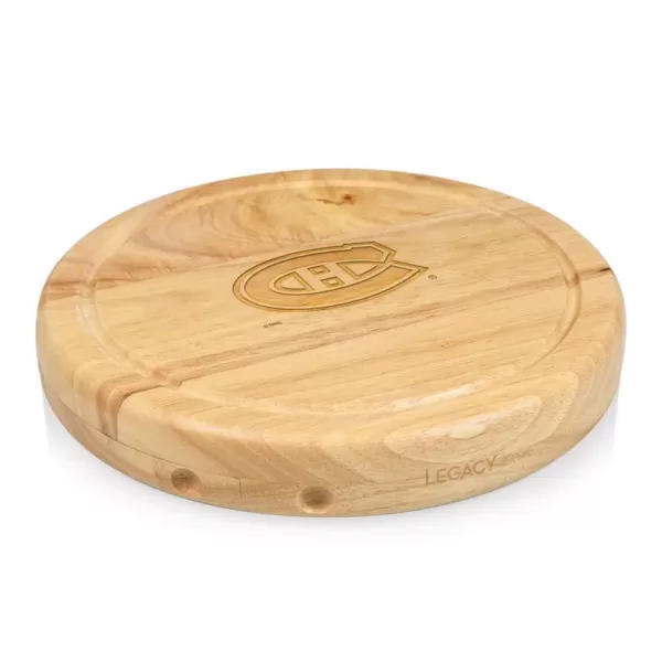 Picnic Time Montreal Canadiens 10.20 in. Natural Wood Cheese Board and Tool Set