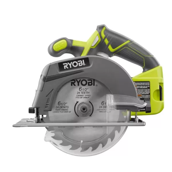 RYOBI 18-Volt ONE+ Cordless 6-1/2 in. Circular Saw with Lithium-Ion 2.0 Ah Battery and Dual Chemistry IntelliPort Charger