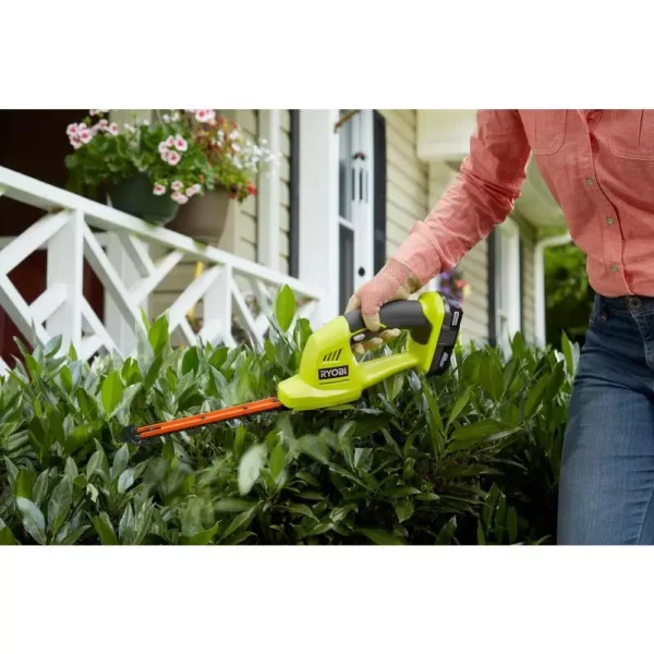 RYOBI Reconditioned ONE+ 18-Volt Lithium-Ion Cordless Grass Shear and Shrubber Trimmer - 1.3 Ah Battery and Charger Included