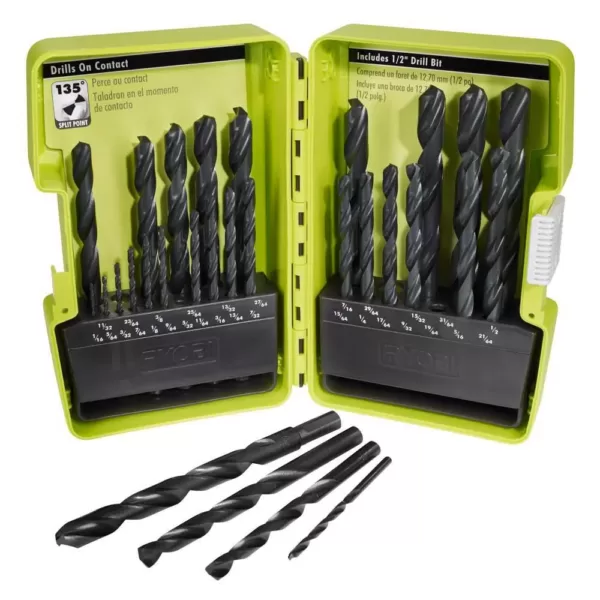 RYOBI Black Oxide Index Drill Bit Set (29-Piece) w/ BONUS (8-Piece) Impact Rated Driving Kit