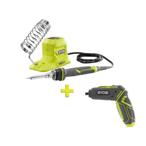 RYOBI 4-Volt QuickTurn Lithium-Ion Cordless 1/4 in. Hex Screwdriver Kit with 18-Volt ONE+ 40-Watt Soldering Iron