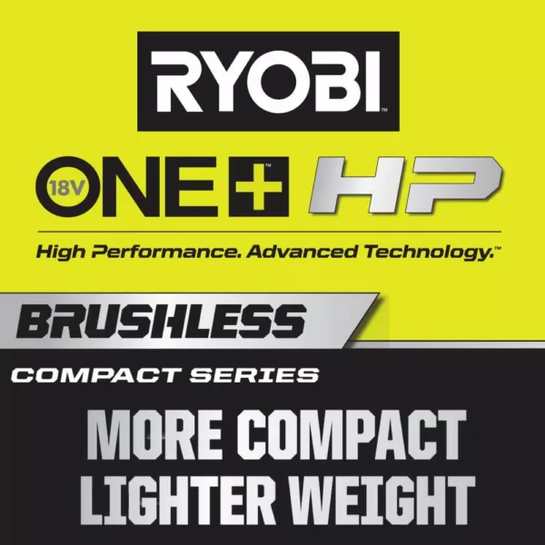 RYOBI ONE+ HP 18V Brushless Cordless Compact 1/4 in. Impact Driver and 3/8 in. Right Angle Drill with (2) Batteries, Charger