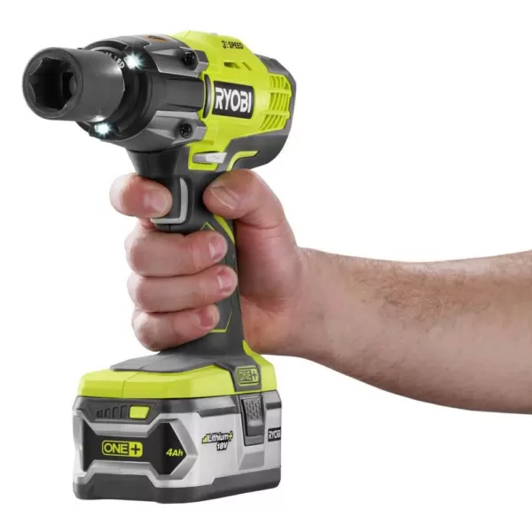 RYOBI 18-Volt ONE+ Cordless 3-Speed 1/2 in. Impact Wrench with 2.0 Ah Battery and Charger Kit