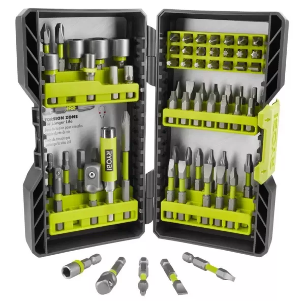 RYOBI ONE+ 18V Cordless 1/2 in. Drill Driver Kit w/ (2) 1.5 Ah Batteries, Charger, & Bag w/ Impact Rated Driving Kit (70Piece)