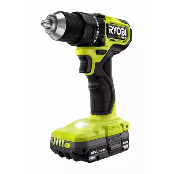 RYOBI ONE+ HP 18V Brushless Cordless Compact 1/2 in. Drill/Driver Kit with (2) 1.5 Ah Batteries, Charger and Bag