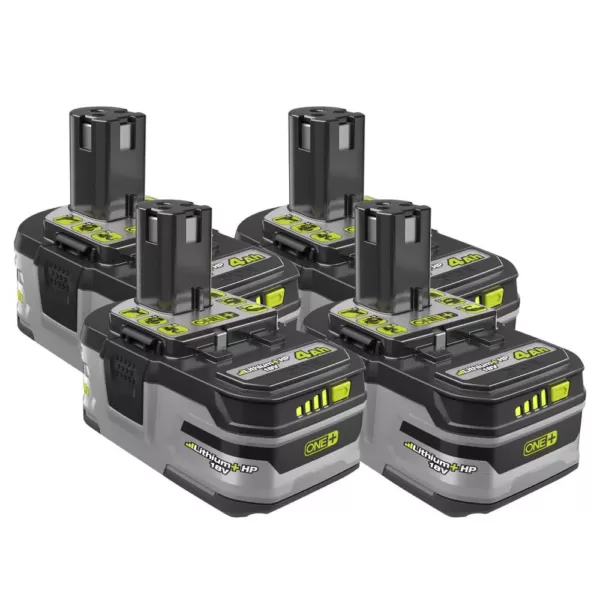 RYOBI 18-Volt ONE+ Lithium-Ion 4.0 Ah LITHIUM+ HP High Capacity Battery 4-Pack