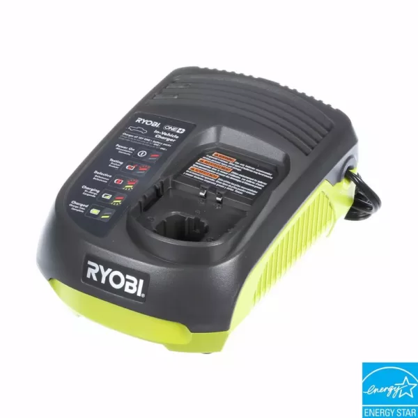 RYOBI 18-Volt ONE+ In-Vehicle Dual Chemistry Charger for use with 12V DC Outlet