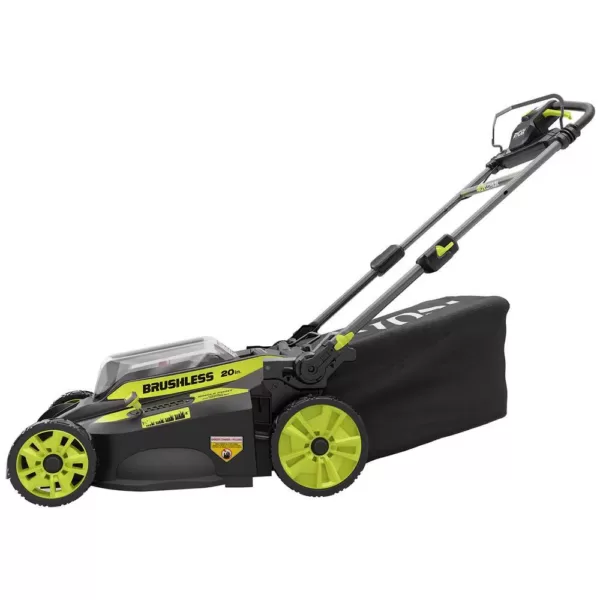 RYOBI 20 in. 40-Volt Brushless Lithium-Ion Cordless Self-Propelled Walk Behind Mower with 2 6.0 Ah Batteries, Charger Included