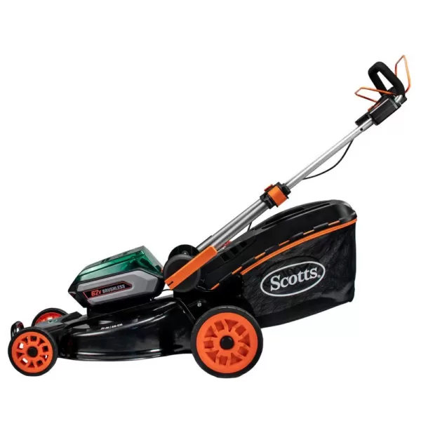 Scotts 21 in. 62-Volt Lithium-Ion Cordless Self-Propelled Walk Behind Mower with 4 Ah and 2.5 Ah Battery and Charger Included