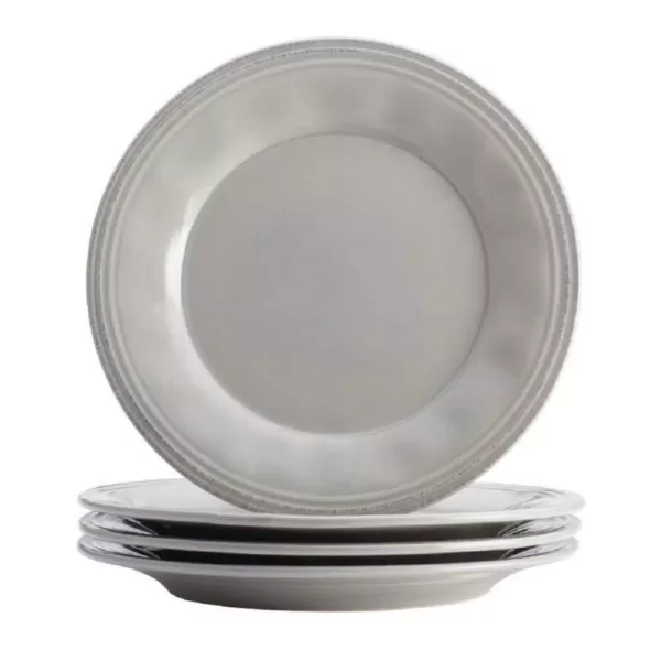 Rachael Ray 16-Piece Solid Sea Salt Gray Ceramic Dinnerware Set (Service for 16)