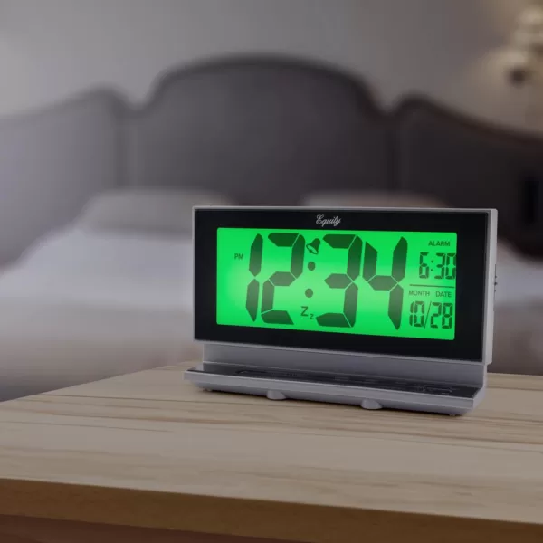 Equity by La Crosse Large 2 in. LCD Alarm Table Clock with Night Vision Technology