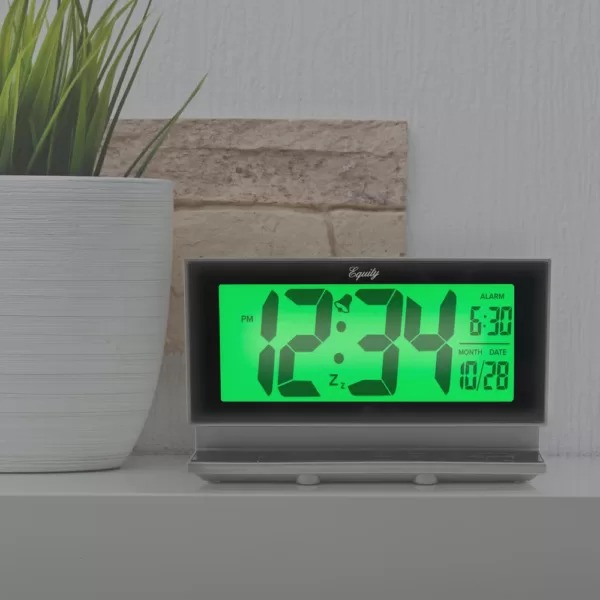 Equity by La Crosse Large 2 in. LCD Alarm Table Clock with Night Vision Technology