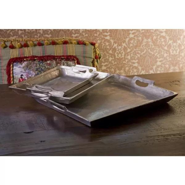 IMAX Lindi Silver Aluminum Trays (Set of 3)