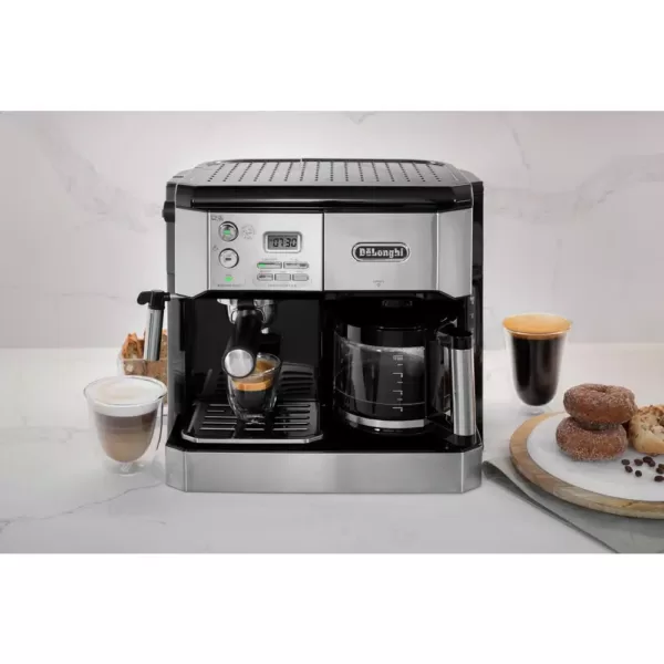 DeLonghi All-In-One 10-Cup Stainless Steel Espresso Machine and Drip Coffee Maker