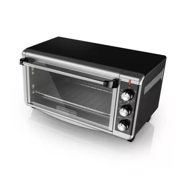 BLACK+DECKER 1500 W 8-Slice Stainless Steel Toaster Oven with Broiler