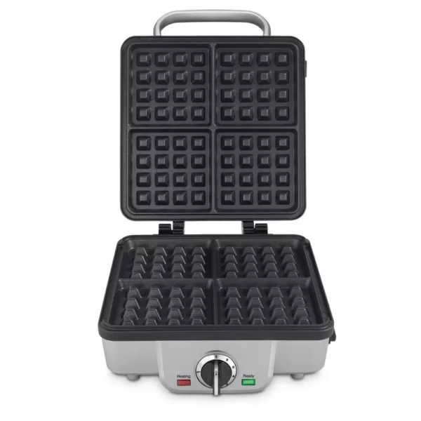 Cuisinart 4-Waffle Stainless Steel Belgian Waffle Maker with Recipe Book