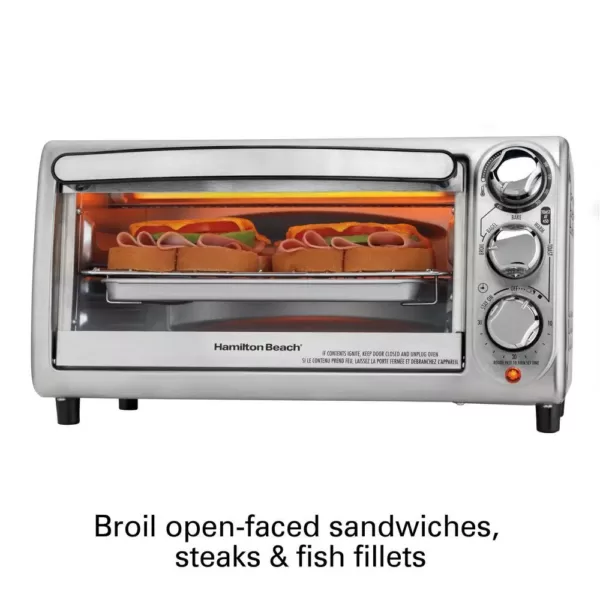 Hamilton Beach 1100-Watt 4-Slice Stainless Steel Toaster Oven