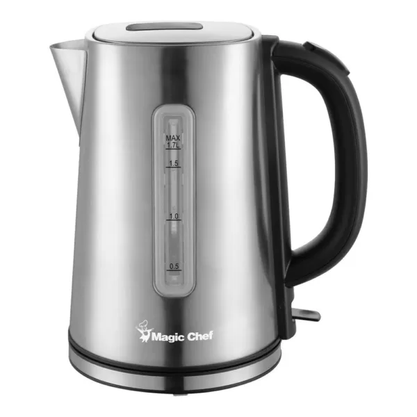 Magic Chef 7-Cup Stainless Steel Electric Kettle with Cord Storage