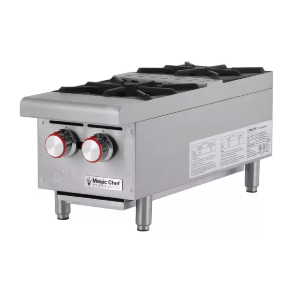 Magic Chef 12 in. W Commercial Natural Gas Countertop Hot Plate in Stainless Steel