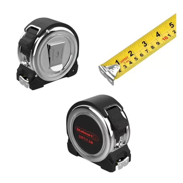 Stalwart 25 ft. Retractable Tape Measure (4-Pack)