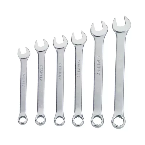 Stanley Chrome Vanadium Steel SAE Combination Wrench Set (6-Piece)