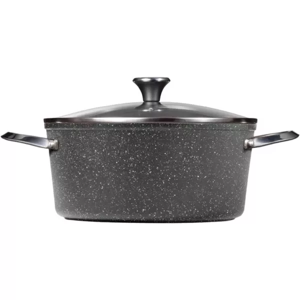 Starfrit The Rock 7.2 qt. Aluminum Nonstick Stock Pot in Black Speckle with Glass Lid