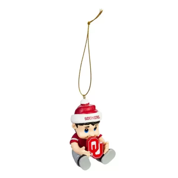 Team Sports America University of Oklahoma 2 in. NCAA New Lil Fan Christmas Ornament