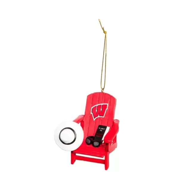 Team Sports America University of Wisconsin 3-1/2 in. NCAA Adirondack Chair Christmas Ornament